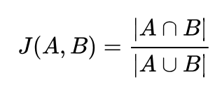 Jaccard benzerliği formülü