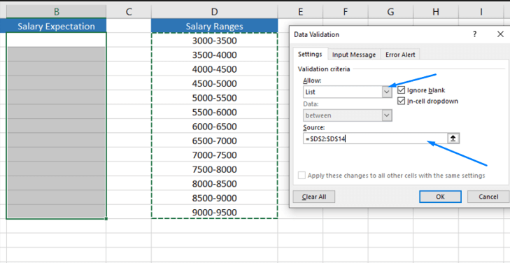 How to make a drop down list in Excel