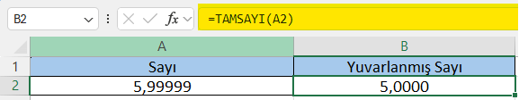 TAMSAYI formülü nedir? TAMSAYI formülü nasıl kullanılır?