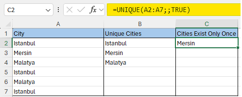 What is unique formula? How to use unique formula in excel?